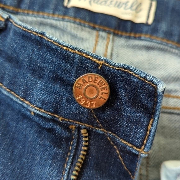 Madewell Classic Dark Indigo Wash Mid Rise Ankle Length Skinny Skinny Jeans 28 - Picture 11 of 15